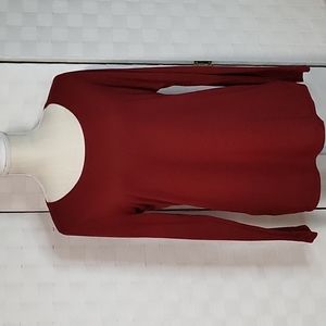 Coldwater Creek Size S- Women's Burnt Red Scoopneck Long-sleeved Sleeve Shirt
